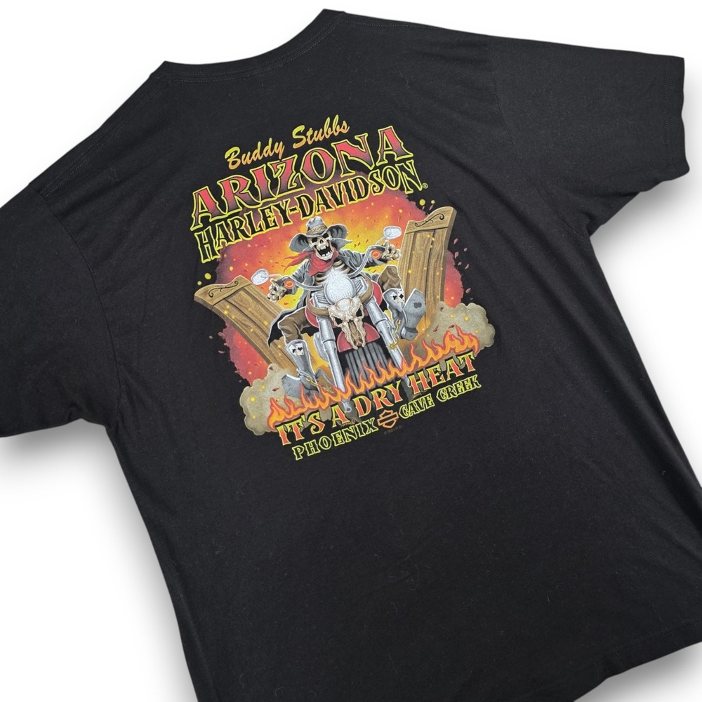 Harley-Davidson Mens XXL Black Cave Creek Arizona Buddy Stubbs T-Shirt S/S 2024